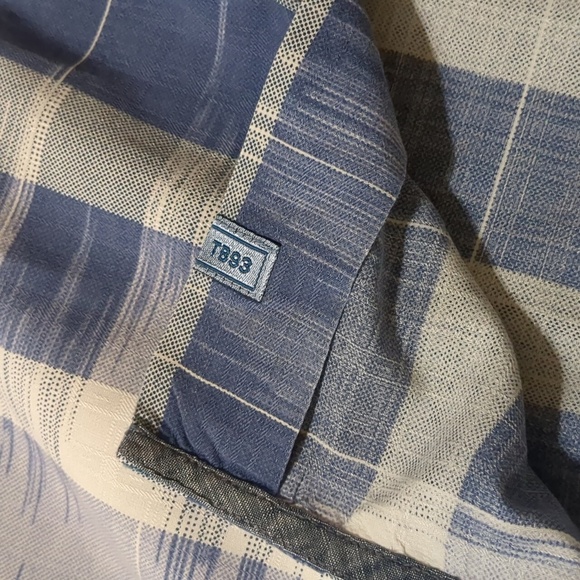 Tommy Bahama Button Up Collared Short Sleeve Blue and withe men size L - Picture 5 of 10